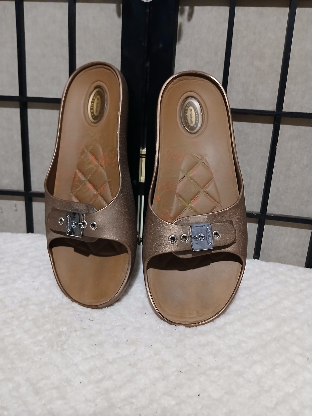 Dr. Scholl's Bronze Metallic Slide Clogs